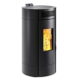 Invicta LODI 8 - Estufa de pellets de madera negra impermeable WiFi - 8 KW - Tolva 16,5 kg
