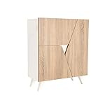 MyosHome - Mueble Aparador Comoda en Roble y Blanco 80 x 94 x 34 cm Marte - Mueble...