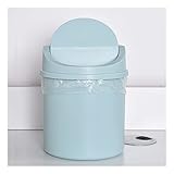 LHLLHL Bin de escritorio Pequeño tubo de bote de basura con cubierta La basura del...