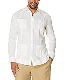 Cubavera Hombre Manga Larga 100% Lino Guayabera - Blanco - X-Large