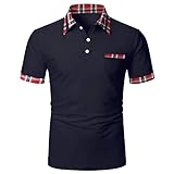KUGO Men's Polo Shirts Short Sleeve Shirt Men's Short Sleeve T-Shirts Sport Breathable...