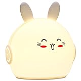 Yatoiasu Conejito de Silicona Iluminado, Luz de Noche para niños Bunny Rabbit, Luces...