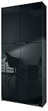 Vladon Armario Oficina Logan V1, Mueble Archivador con 5 Compartimentos y 4 Puertas, Negro...