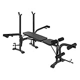 ECD Germany Banco de Pesas Multifuncional Plegable Entrenamiento Completo de Musculación...