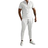 Men's Polo Shirts Set Short Sleeve with 1/4 Zipper V Neck Polo Shirts Summer Golf Sport T...