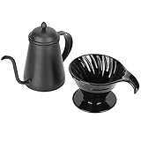 Pour Over Coffee Pot Safe - Kit de preparación de café de acero inoxidable y cristal...