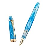 Kaigelu 356 - Pluma estilográfica acrílica azul cielo, punta fina de iridio, escritura...