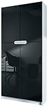 Vladon Armario Oficina Logan V1, Mueble Archivador con 5 Compartimentos y 4 Puertas,...