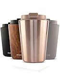 MAMEIDO Taza termica 350ml Rosé Quartz - Termo café para llevar acero inox sin BPA,...