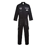 Portwest Buzo Bicolor Portwest Texo Contrast, Tamaño: M, Color: Negro, TX15BKRM