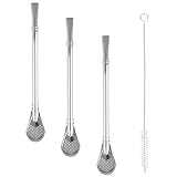 FOCCTS 4pcs Cucharas Pajitas/Desemillas/Cucharaditas de Acero Inoxidable para Té, Café,...