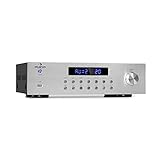 Auna AV2-CD850BT - Amplificador Audio Estéreo HiFi, 4 Zonas, 8 x 50W Potencia Media,...