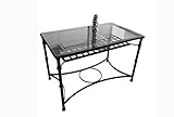 Mesa de forja elevable Sevilla con Rejilla (Marfil, 130 x 80 (50/70) cm)