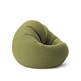 Lumaland Puff Pera Redondo Grande 120 x 80 x 75 cm | con Relleno Incluido 300l | Sillón...