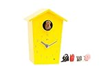 KOOKOO AnimalHouse Amarillo, pequeño Reloj Cuco de Pared con Sonidos de 5 Animales de...