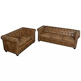 Mogou Conjunto de sofá Chesterfield 2+3 plazas, Sofa Cama, Sofas De Salon, Sillón Sofá...