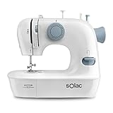 Solac - Máquina de coser 12 puntadas | Uso fácil | Brazo libre | Sistema vertical de...