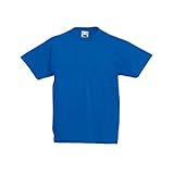 Fruit of the Loom - Camiseta de Manga Corta Original niños (7-8 Años/Azul eléctrico)