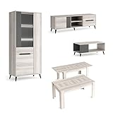 Skraut Home - Muebles de Salón - Modelo Kai - con Vitrina, Mueble para TV, Mesa de Centro...
