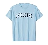 Leicester Massachusetts MA DiseÃ±o deportivo vintage DiseÃ±o azul marino Camiseta