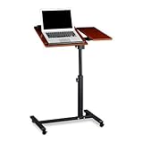 Relaxdays Mesa para portatiles con Altura Ajustable, Madera (MDF) y Metal (Acero), 95 x 60...