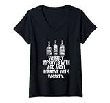 Mujer El whisky mejora con la edad mejoro con el whisky fresco Camiseta Cuello V