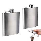 2 Piezas petacas de alcohol 7 oz Frasco de Cadera Portátil Petaca de Acero Inoxidablel...