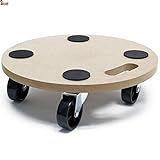 BricoLoco.com Plataforma Base con Ruedas giratorias 360º. 38 cms. Carro Redondo rodante...