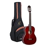 Ortega Guitars R121-4/4WR - Guitarra clÃ¡sica, abeto y caoba, tamaÃ±o 4/4, color rojo