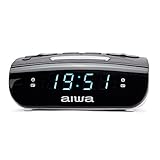 Aiwa CR-15: Radio Reloj Despertador, Pequeño, con función Snooze & Sleep, Despertador...