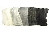 Rayher 5364900 Pack 100% Lana cardada de Merino, 50g, Fina 19 Mic, para fieltrar,...