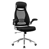 SONGMICS OBN86BK Silla giratoria de Oficina Silla de Escritorio de Malla con reposacabezas...