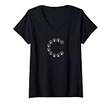 Mujer Teléfono analógico vintage - esfera de teléfono retro Camiseta Cuello V