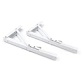 Emuca - Lote de 4 escuadras abatibles, soporte plegable para estante, 400 mm, carga máx....