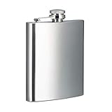 Relaxdays Petaca de 200 ml, Cantimplora, Acero Inoxidable, 12 x 9 x 2 cm, Plateado