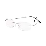MMOWW Gafas de lectura sin marco gafas de ayuda de lectura ultraligeras unisex, gafas de...