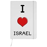 Azeeda A5 'I Love Israel' Blanco Cuaderno de Tapa Dura (NB00044354)