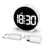 CHEREEKI Despertador Digital, Reloj Despertador Digital Pilas Pequeño con Alarma Doble,...