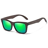 FOOOZ Gafas de sol de madera de bambú natural hechas a mano, lentes polarizadas con...