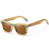 FOOOZ Moda Skateboard madera bambÃº gafas de sol polarizadas para mujeres hombres gafas de...