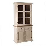 LOLAhome Vitrina alacena de Madera y Cristal Beige y Natural de 96x38x195 cm