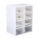 Ikaif 8 Unidades De Caja De Zapatos Apilable, Caja De Almacenamiento De Zapatos De...