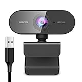 Sundeau Webcam con micrófono, cámara web HD autofocus 1080p con protección de la...