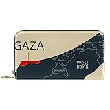 Personalizar Cuero Zip Carteras Monedero Israel Mapa y Gaza Strip PaÃ­s UbicaciÃ³n,...