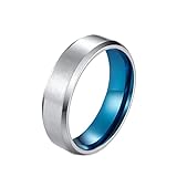 Anillo de promesa para hombre, anillo clÃ¡sico de acero inoxidable de 4 mm/6 mm/8 mm,...