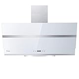 Campana Extractora 90 cm/Campana de Pared Inclinada/acero inoxidable/vidrio...