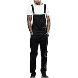 NUSGEAR Peto Vaquero de Mono para Hombre Casual Rectos, Pantalón Vaqueros de Mono para...