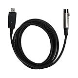 Cable de Micrófono, Cable USB a XLR Fácil de Usar Plug And Play Portátil para...