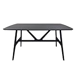 Bo Living Mesa de Comedor Goran, Roble Tintado Negro, 135 x 80 x 75 cm, Madera de Caucho y...