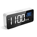LATEC Reloj Despertador Digital, LED Pantalla Reloj Alarma Inteligente con Temperatura,...